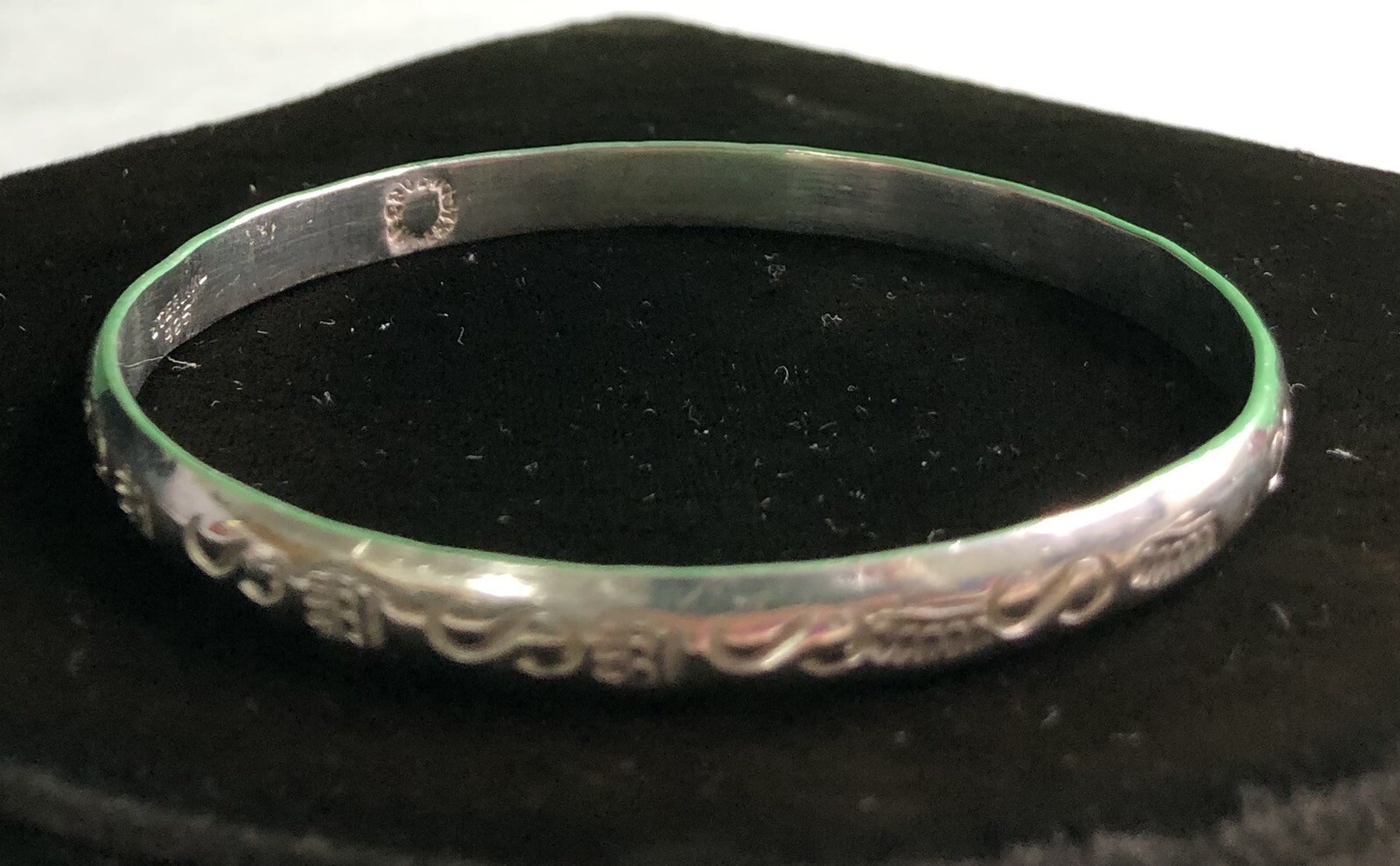 Vintage Mexican Solid Sterling Silver Bangle Brac… - image 2