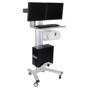 2 Monitor Stand Mobile Cart Computer Desk Tradeshow Office Height Adjust Shelf - Click1Get2 Half Price