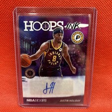Justin Holiday 2019-20 NBA Hoops Premium Stock Ink Auto #HI-JHO Pacers