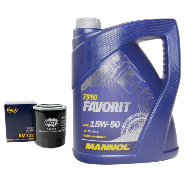 MotoröL Set ÖLfilter SM132 15W-50 API SL CF 5 Liter FüR Nissan Primera Almera-image