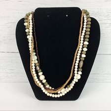 Multi-Strand Earth Tones Beaded Necklace