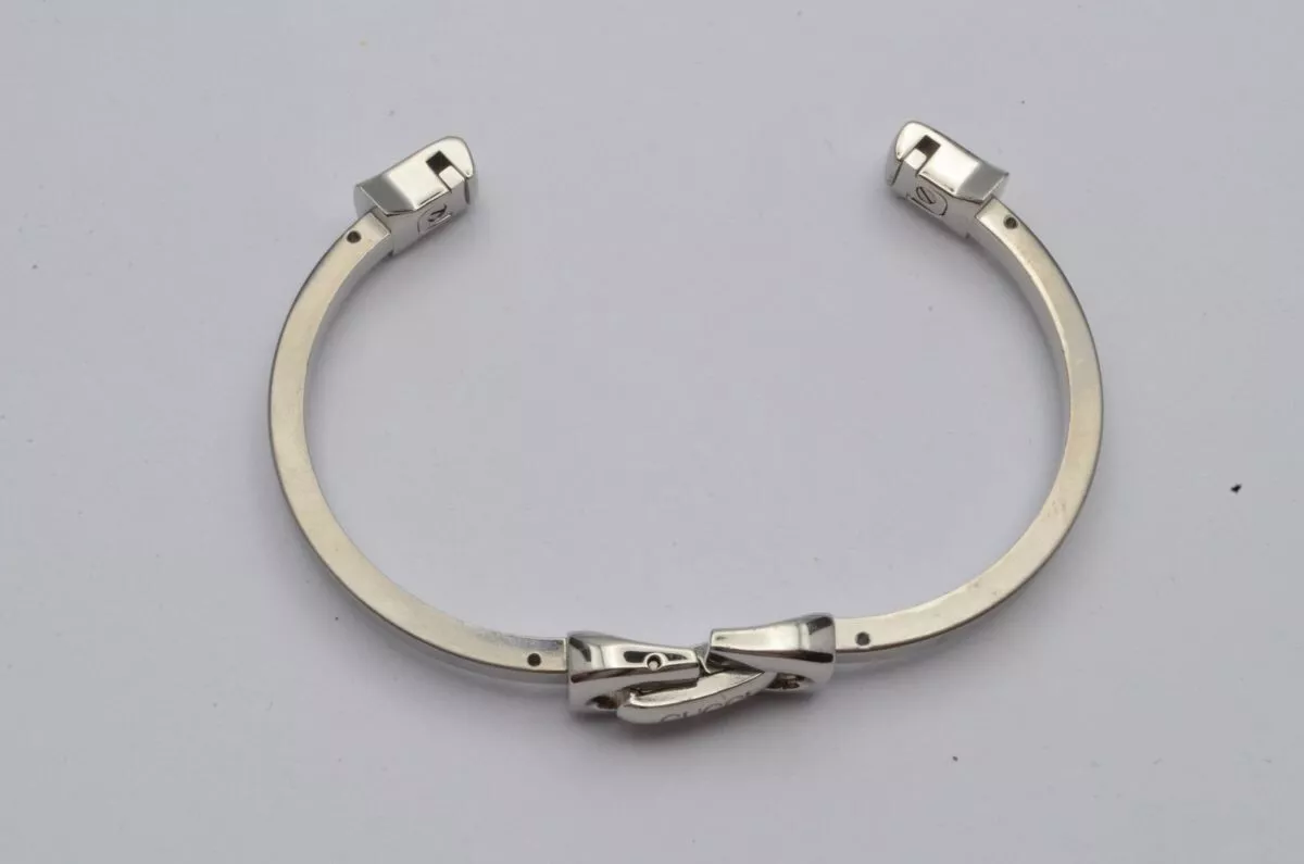 GUCCI BRACCIALE A FIBBIA VINTAGE IN ACCIAIO PER DONNE 1500 2