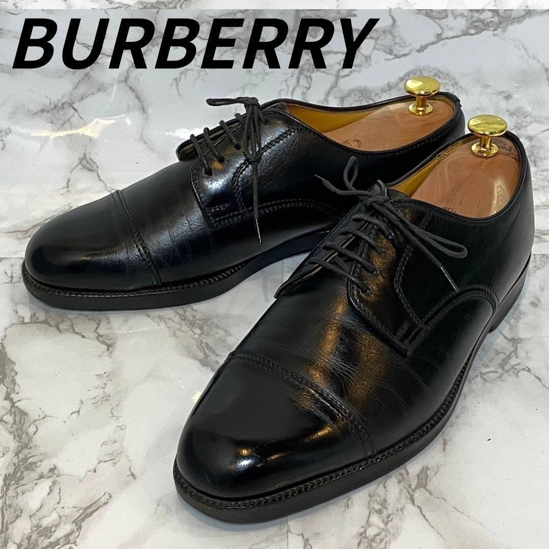 Burberry Inner Blade Straight Tip Leather Shoes 26.5 Black
