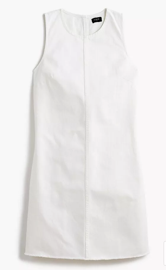 J. CREW Denim shift dress in white wash Size 10 NWOT AO049 eBay