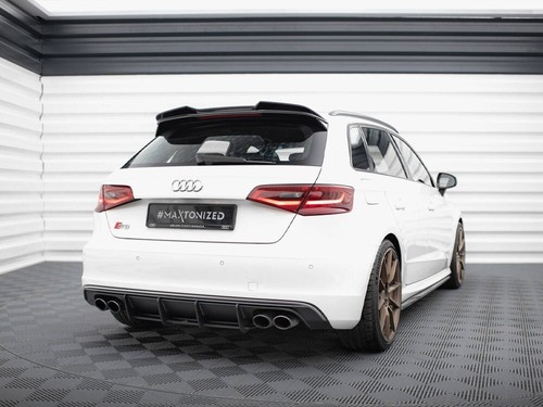 For Audi S3 Sportback/Hatchback 8V 3D Spoiler Wing Extension Gloss Black ABS - Picture 2 of 6