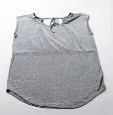 Simply Styled Women's Sleeveless Stretch Tie Back T-Shirt JL3 Gray Size XL
