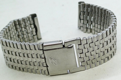 VINTAGE ENICAR BAND STRAP BRACELET WATCH STEEL SWISS SIZE 17 MM Two-Piece Strap