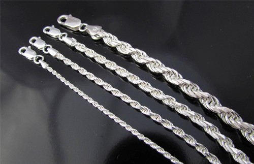 Solid Sterling Silver Italian Rope 