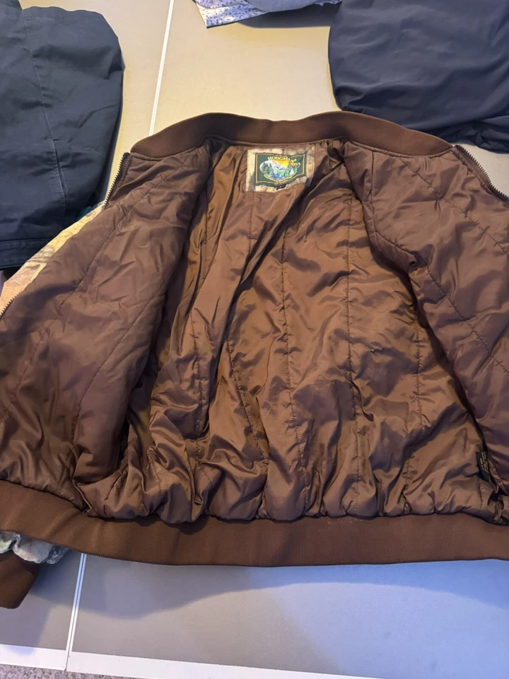 Vintage Hodgman Camo Fleece Hunting Jacket Carhartt Style Lined Men's Large Y2K  - Image 3 of 4