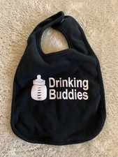 Crazy Baby Clothing Black White Bottle DRINKING BUDDIES Bib
