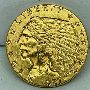 Details About 1927 2 12 Gold Dollar Indian Head Liberty Quarter Eagle Coin Rare