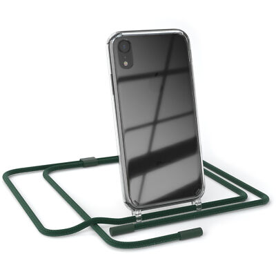 Handykette für Apple iPhone XR Umhängehülle Band verstellbar Cover Piniengrün