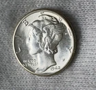 1942-D!!Brilliant Uncirculated!!Mercury SILVER Dime Great Details&Color!FREE S&H