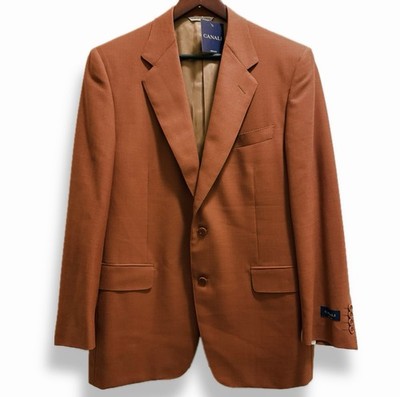 Canali Rust Orange 13220 2 Button Wool Blazer Sport Coat NWD Tags Italy 42R IT52