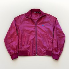 Vintage Izod Lacoste Windbreaker Jacket Mens S Red Nylon Full Zip 80s Harrington