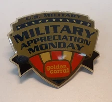 Vintage lapel pin Golden Corral Military Appreciation Monday  see photos