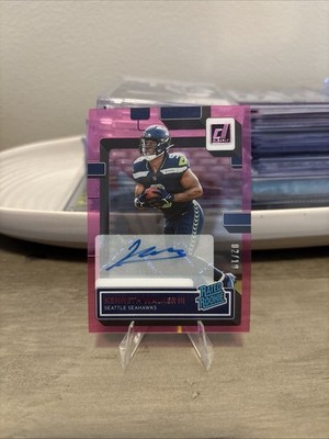 KENNETH WALKER III 2022 Clearly Donruss Rated Rookie Purple Auto /10 SB MVP 