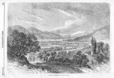 FRANCE View of Aix, Savoy - Antique Print 1860