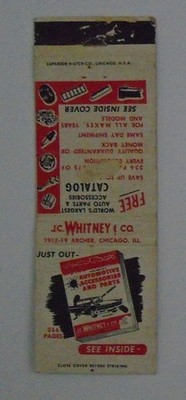 JC Whitney & Co Matchbook Cover