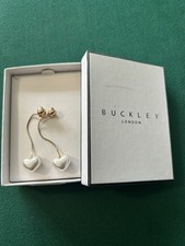 Image of Buckley London Pearl Heart Drop Earrings Double