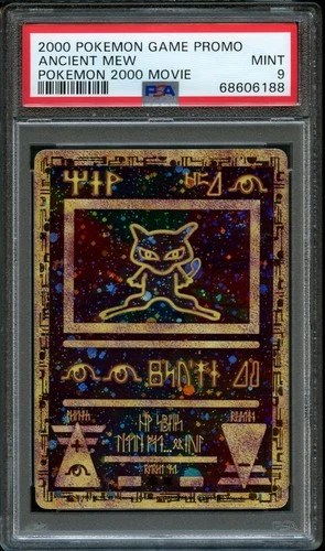 Pokemon 2 GLOBES 1 SWIRL Double Holo Ancient Mew | PSA 9 Mint | Movie 2000 Promo