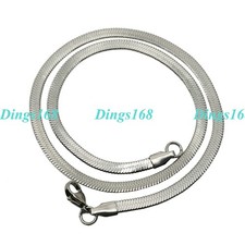 18K White Gold Filled 16 inch 5mm wide Italian Herringbone Choker Chain Necklace