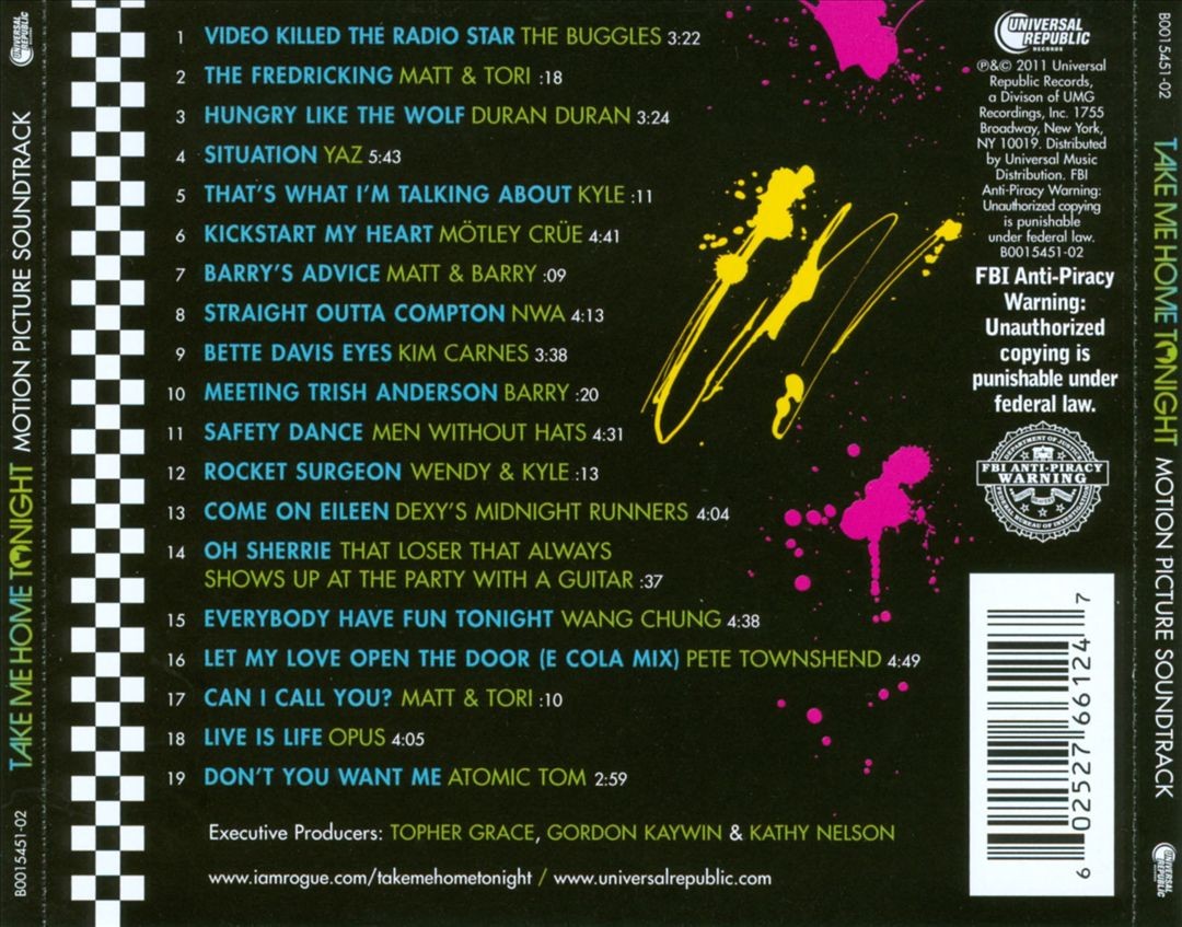 Take Me Home Tonight / O.S.T. by Various (CD, 2011) for sale