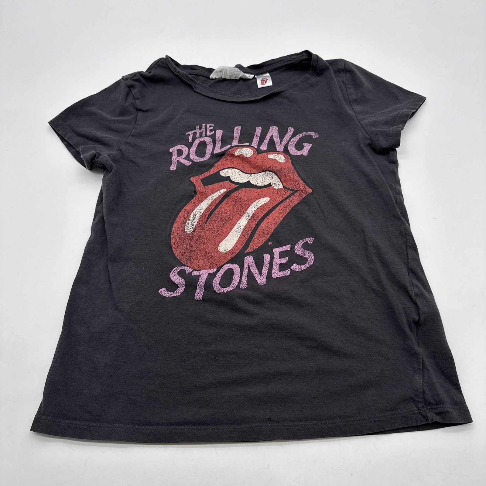 H&M The Rolling Stones T-shirt Girls 10-12Y Gray Graphic Print Logo ..#33701