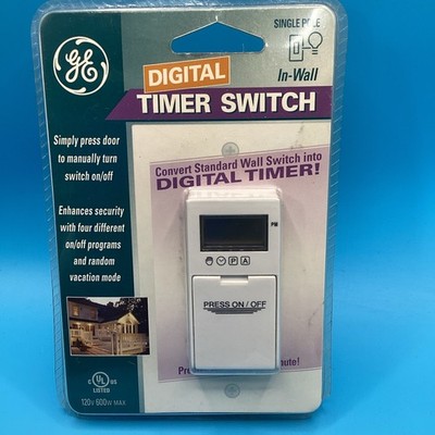 GE Digital Timer Switch In Wall 120V 600W Max Single Pole NEW SHIPS FREE