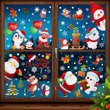 Christmas Window Clings - 168-Piece Snowflake Stickers for Holiday Decor