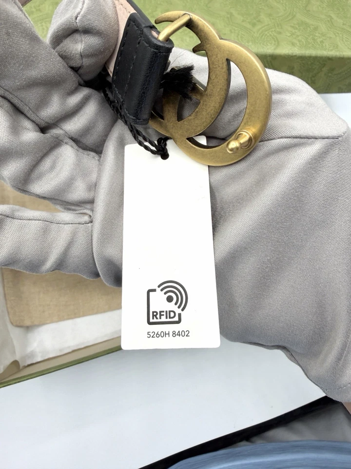 CINTURÓN GUCCI KIDS GG MARMONT - NEGRO - NUEVO EN CAJA - Imagen 4 de 4