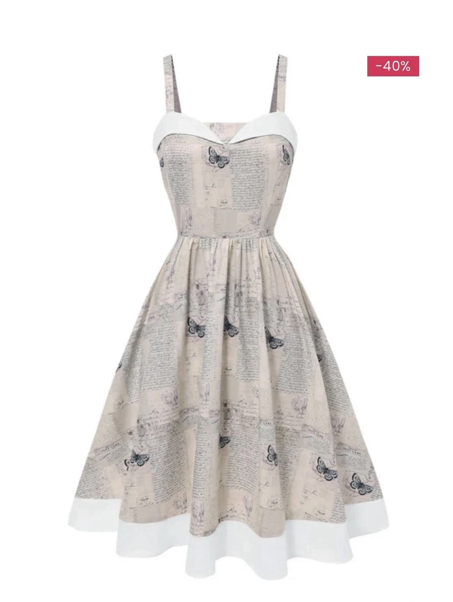 retro butterfly dress Neon Moon Retro Print Butterfly Sleeve Kaftan Dress Small