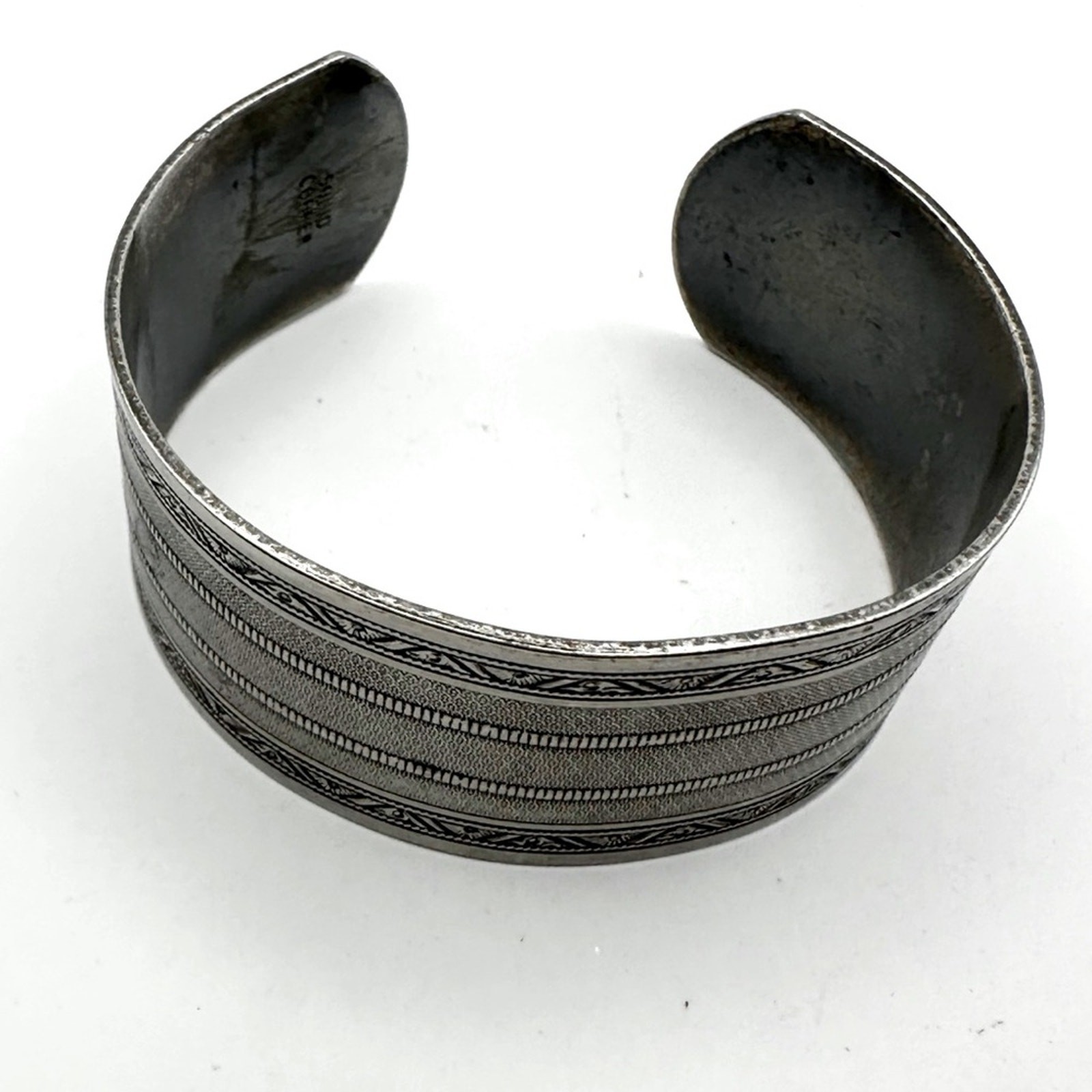 Solid Copper Silver Cuff Bracelet Boho Bohemian E… - image 4