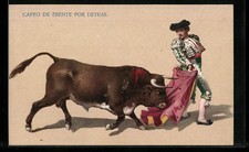 Postcard Bullfighting, Capeo de Frente por Detras