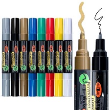 8 Colors Dual-tip Permanent Paint Markers Oil Based Waterproof