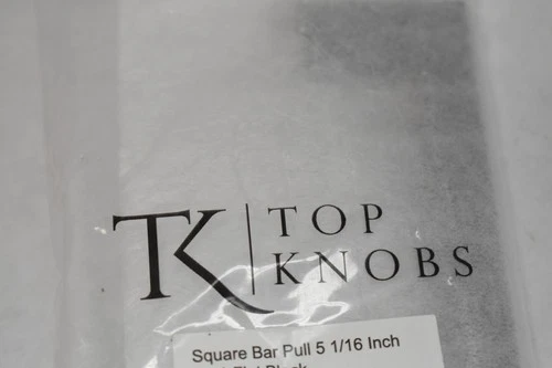 Top Knobs #M1159 Square Bar Pull 5-1/16" Flat Black Center to Center Bar Pull - Picture 2 of 5