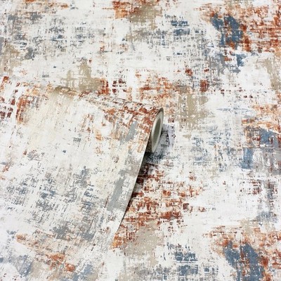 Abstrakte Textur Arthouse Tapete Kupfer & Marine 297406 Vinyl Distressed Farbe