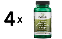 4 X Swanson Full Spectrum Valerian, Chamomile & Hops - 60 Caps (120,79 Eur/Kg)