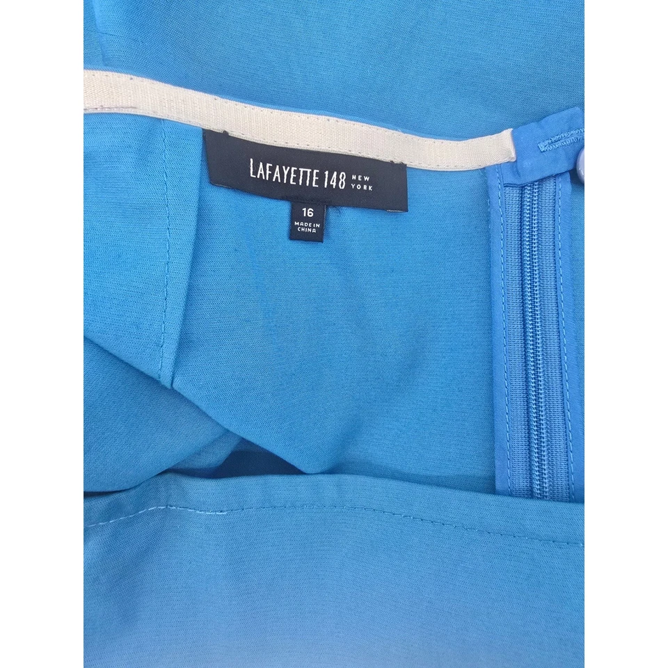 Falda lápiz Lafayette 148 New York azul hasta la rodilla para mujer talla 16 Foto 3 de 4