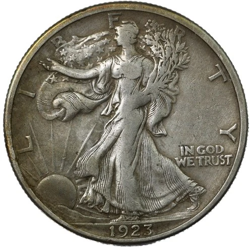 1923-S San Francisco Walking Liberty Half Dollar 50C Extremely Fine XF+ Cleaned