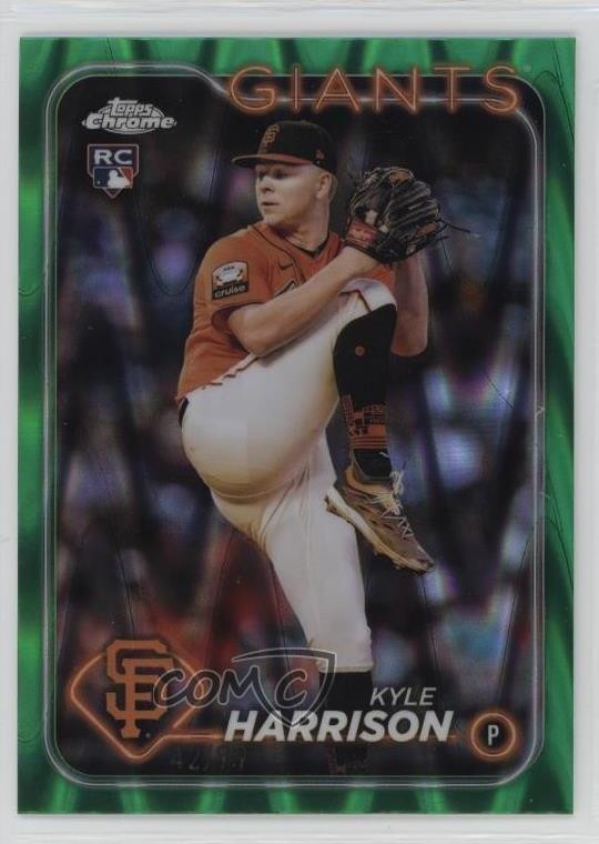 2024 Topps Chrome Green RayWave Refractor 42/99 Kyle Harrison #191 14ez