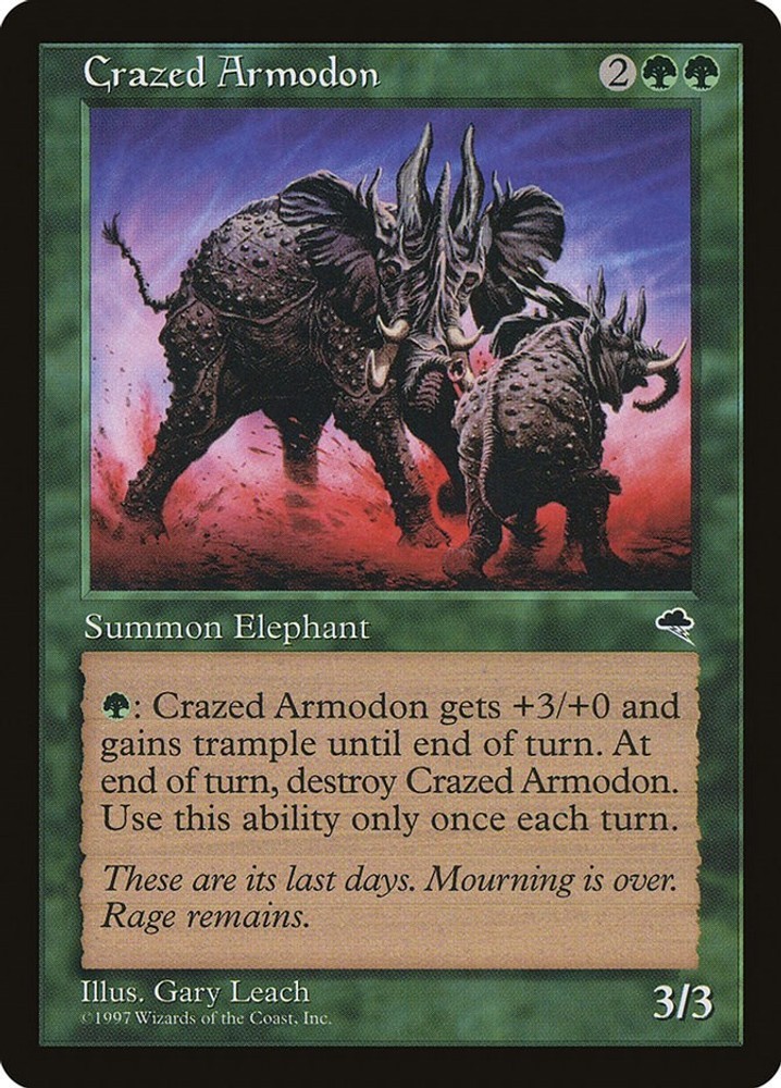 Crazed Armodon #220 (LP) Tempest (TMP) MTG