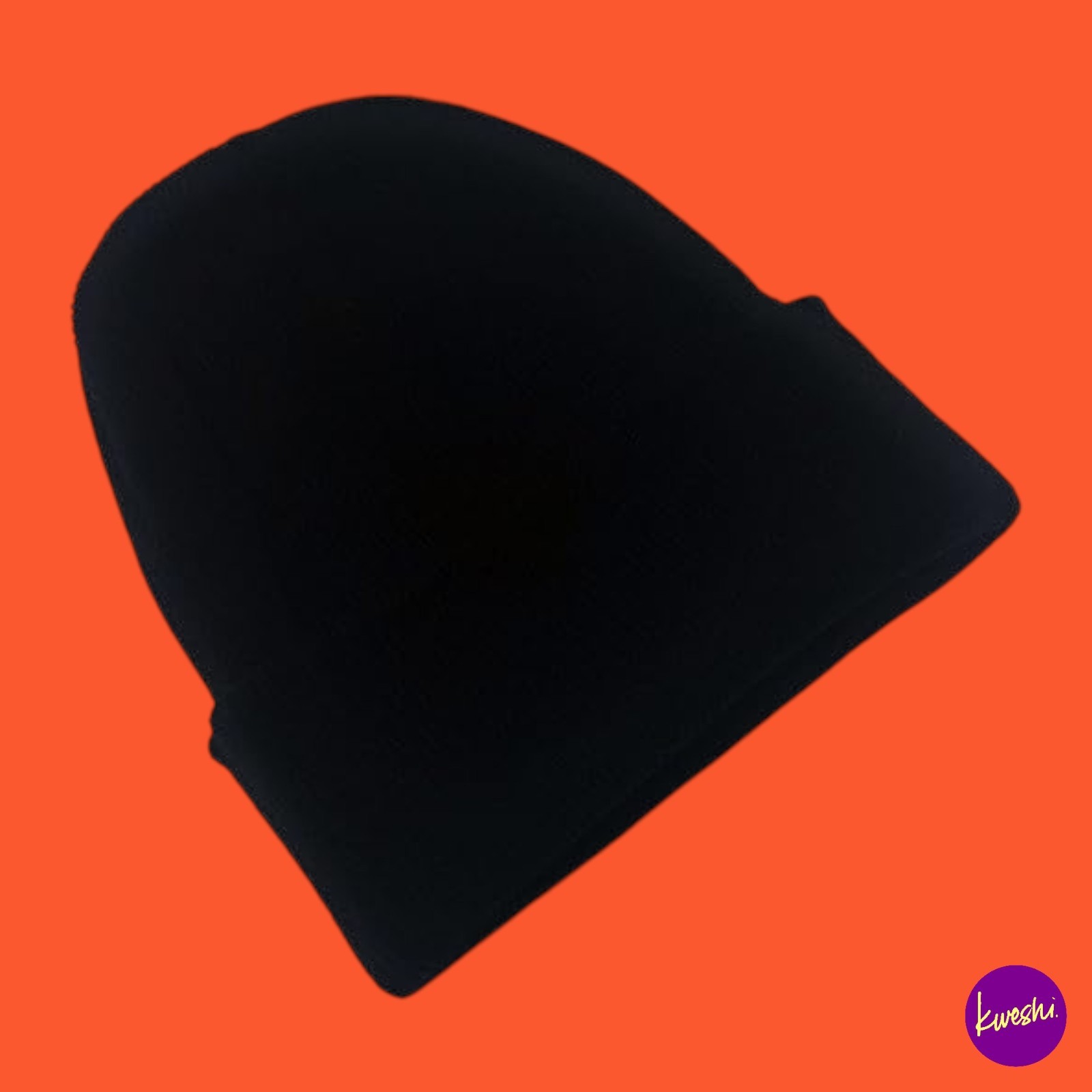 WS ACCESSORIES Unisex Slouch Knit Beanie, Acrylic, Plain, Black, One Size