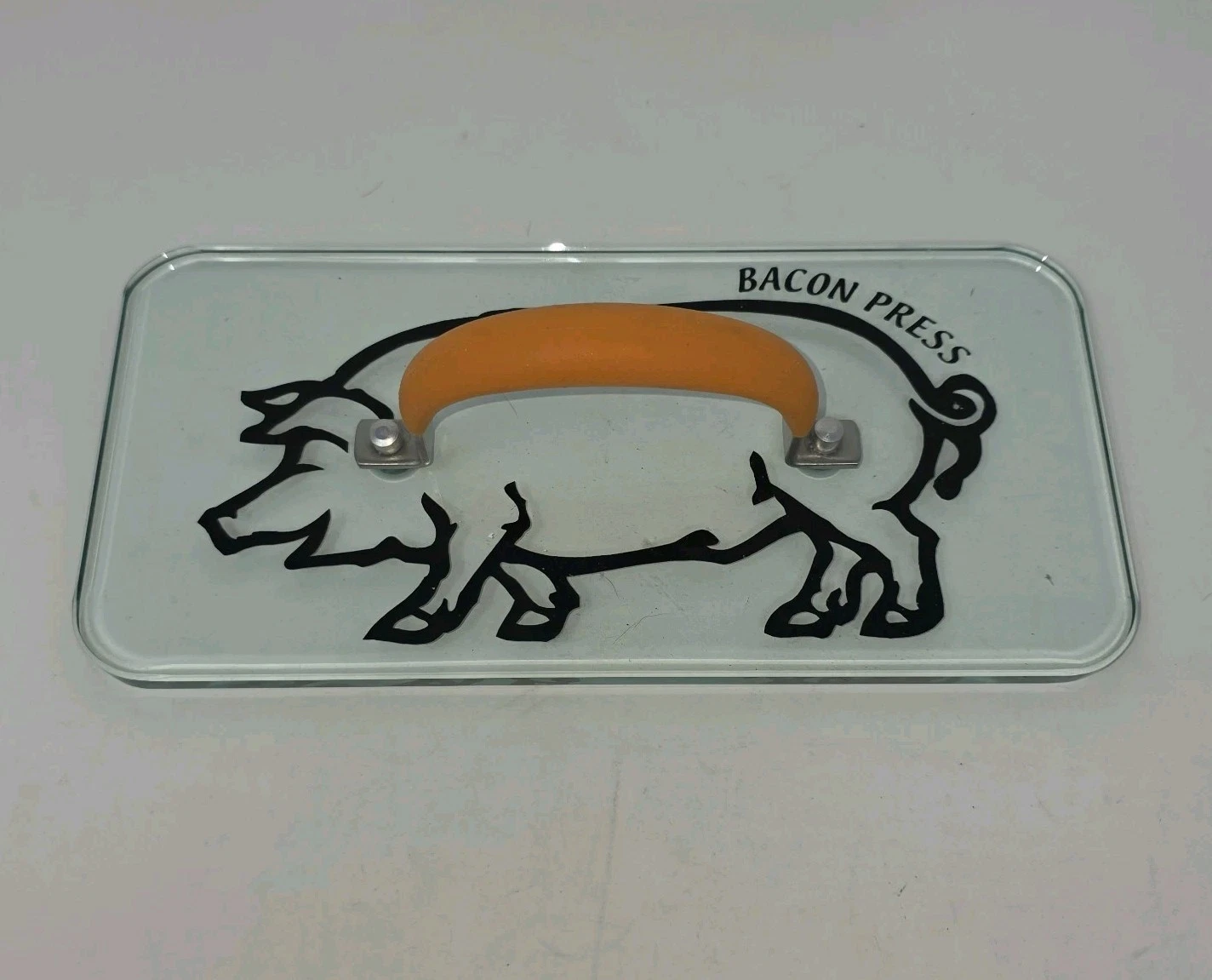 Prepology Tempered Glass Pig Bacon Sandwich Burger Press 10.5 X 5"