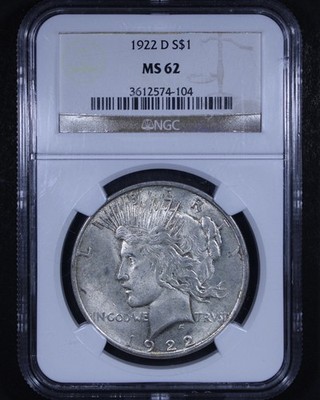 1922-D Peace Dollar - $1 NGC MS62 - Nice Example!