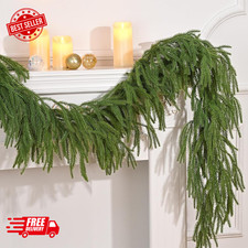 Christmas Garland, 6FT Real Touch Norfolk Pine Garland, Cedar Garland Christmas