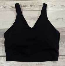 All In Motion Longline Padded V-neck Sports Bra size L large - Black B