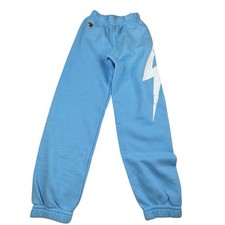 Aviator Nation Lightning Bolt Sweatpants Girl's 8 Blue Cotton Jogger Stretch