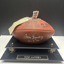 Tom Landry Signed Autographed Official NFL Dallas Cowboys HOF Authentic Certifie