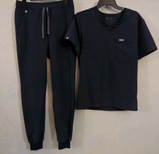 Figs Scrub Set Tansen Jogger Pants  Leon Three-Pocket Top In Dark Harbor Sz XS